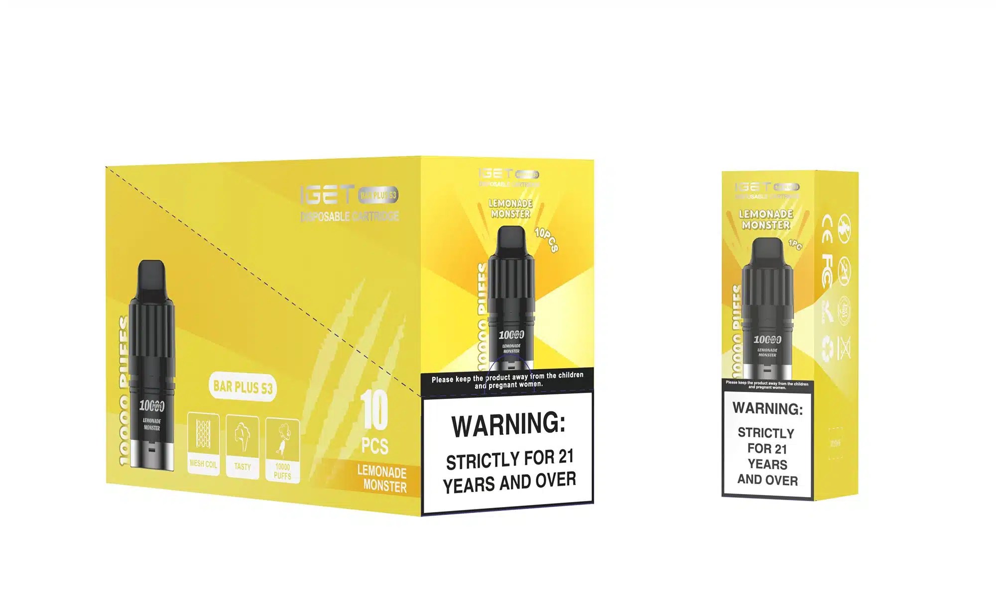 10 Packs-Iget Bar Plus S3 Pod 10000 Puffs