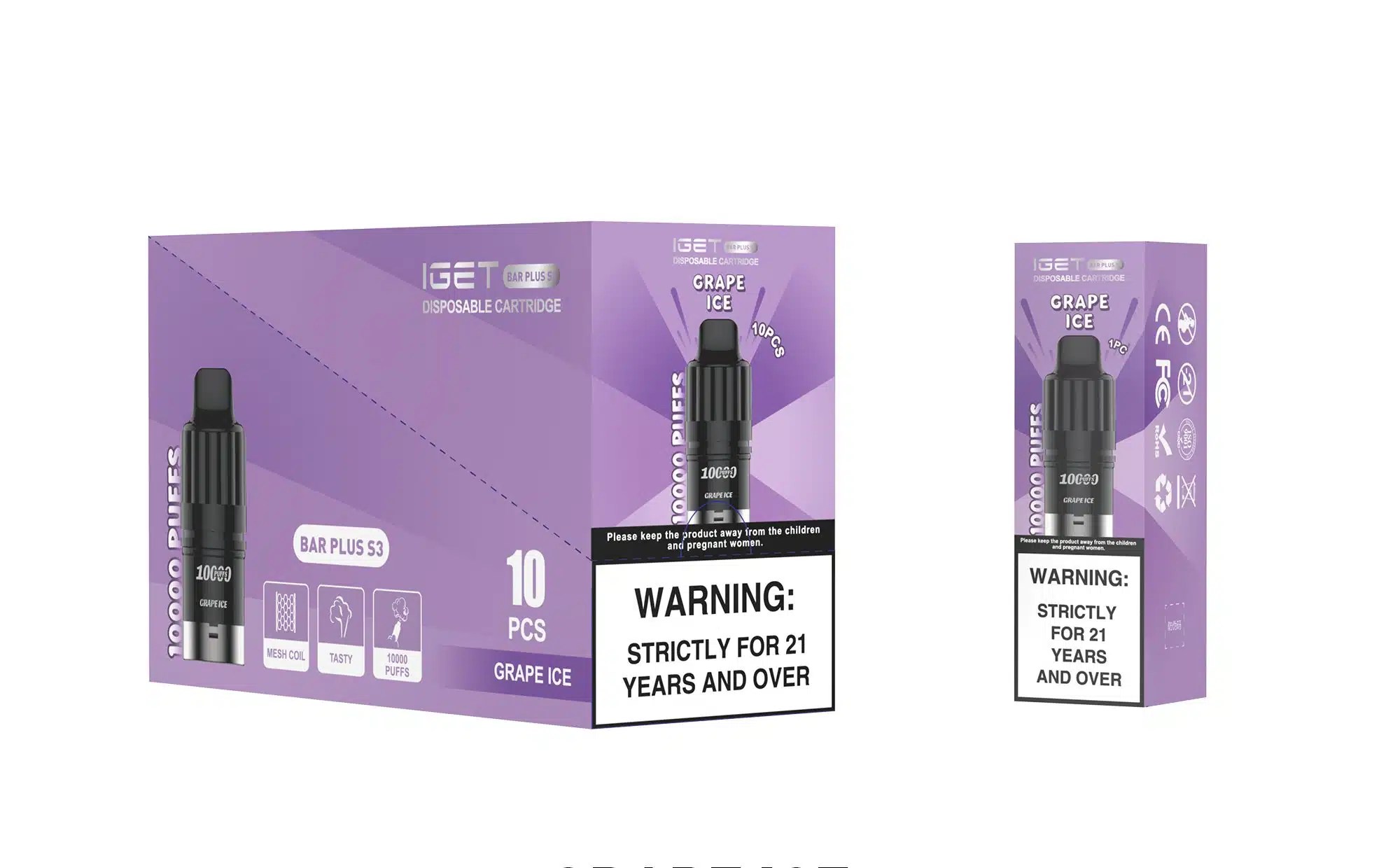 5 Packs-Iget Bar Plus S3 Pod 10000 Puffs