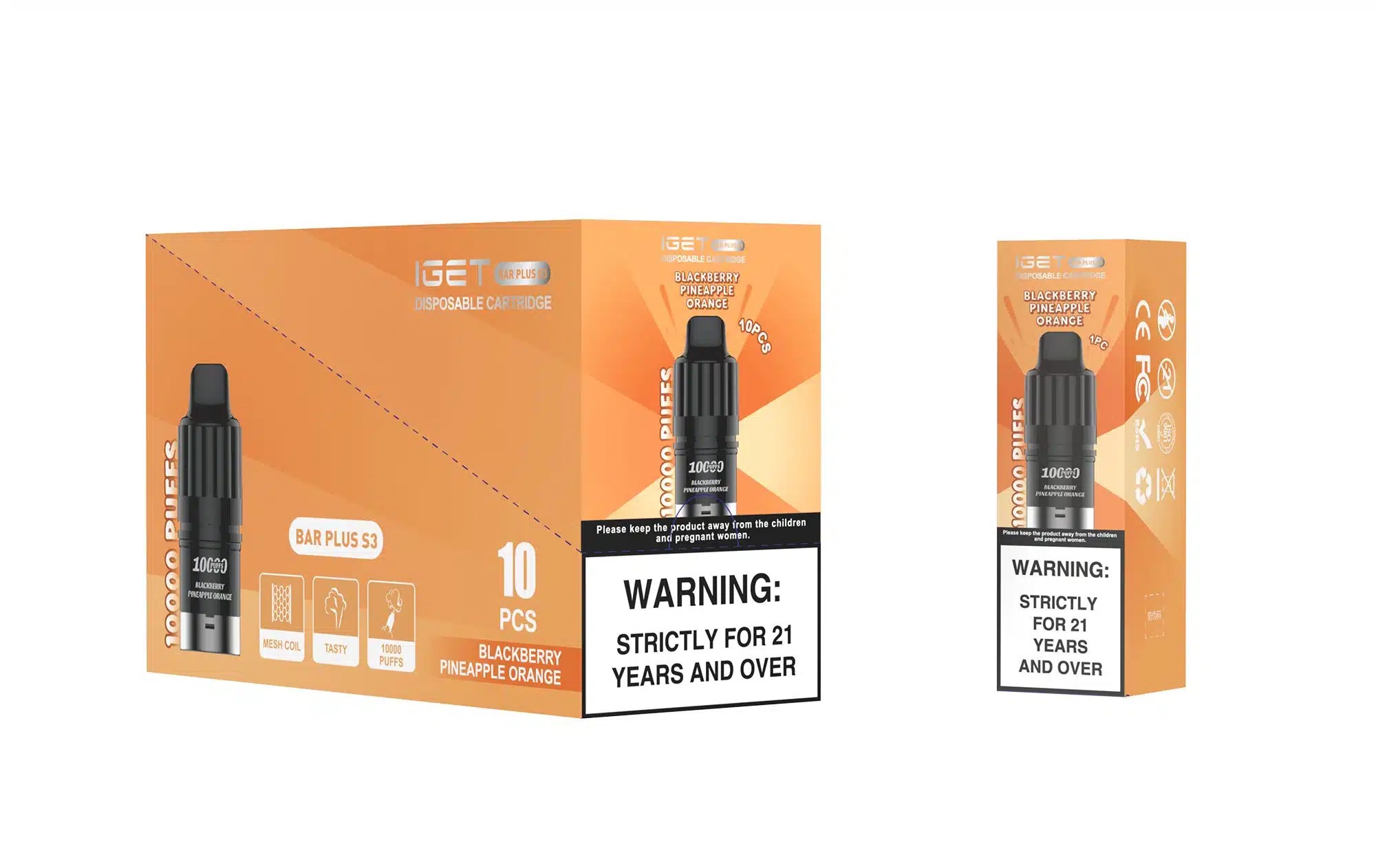 3 Packs-Iget Bar Plus S3 Pod 10000 Puffs